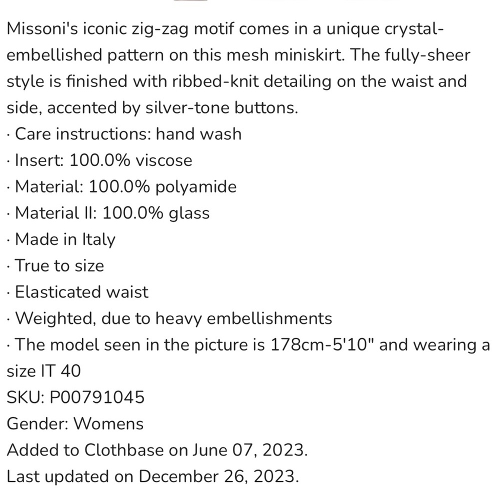 MISSONI***Stylish Black and Silver Crystal Embellished Skirt***$1530 - Picture 6 of 6